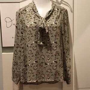 Green Floral Blouse